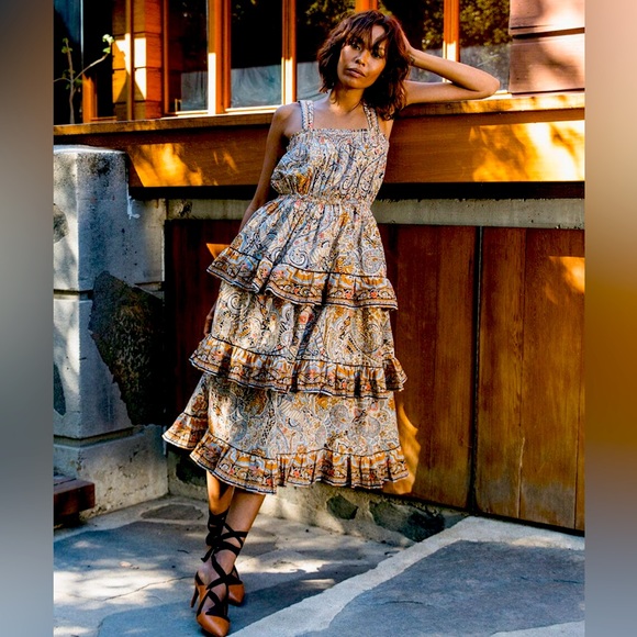 Cleobella Rosalie Midi Kaleidoscope Boho Dress - Picture 2 of 11